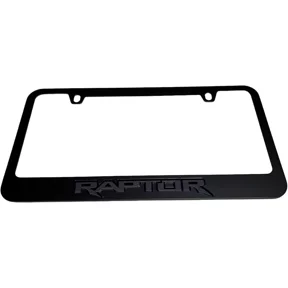 Ford Raptor 3D Monochromatic Black Carbon License Plate Frame Official Licensed