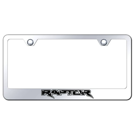 Ford Raptor Laser Etched Logo Stainless Steel License Plate Frame (Chrome)