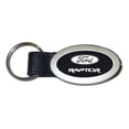 thumbnail image 1 of Ford Raptor Oval Leather Key Chain (Black), 1 of 2
