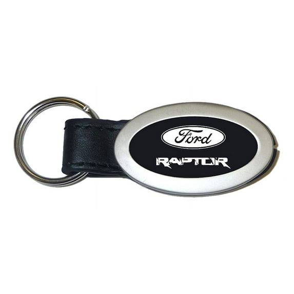 Ford Raptor Oval Leather Key Chain (Black)