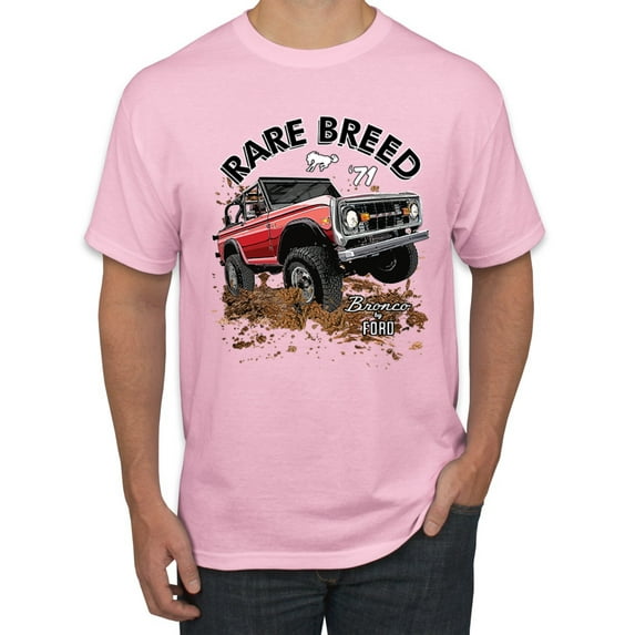Ford Rare Breed 71 Bronco Truck Classic | Mens Cars and Trucks Graphic T-Shirt, Light Pink, Large