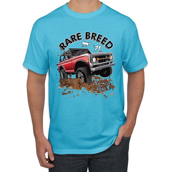 Ford Rare Breed 71 Bronco Truck Classic | Mens Cars and Trucks Graphic T-Shirt, Light Turquoise, Small