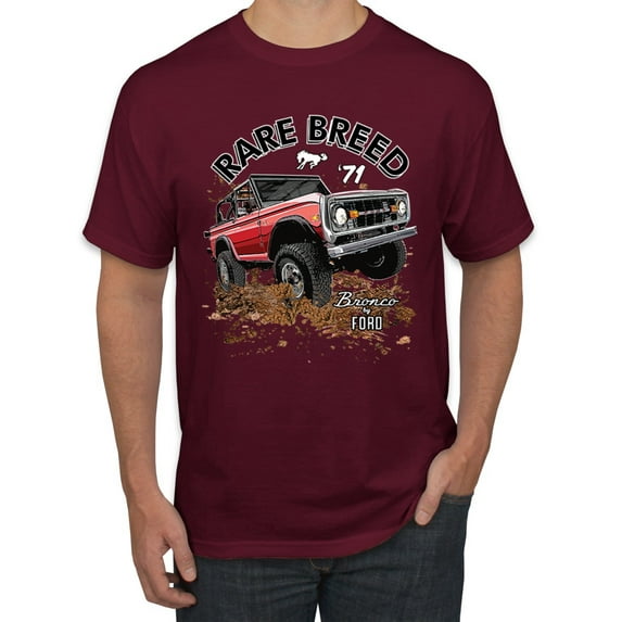 Ford Rare Breed 71 Bronco Truck Classic | Mens Cars and Trucks Graphic T-Shirt, Maroon, Large