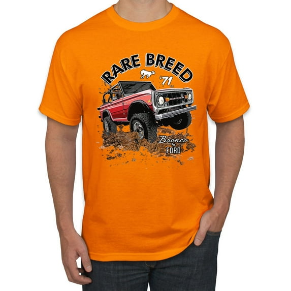 Ford Rare Breed 71 Bronco Truck Classic | Mens Cars and Trucks Graphic T-Shirt, Orange, 3XL