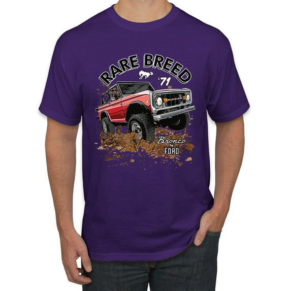 Ford Rare Breed 71 Bronco Truck Classic | Mens Cars and Trucks Graphic T-Shirt, Purple, X-Large
