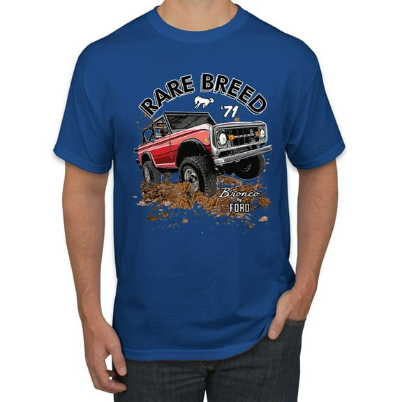 Ford Rare Breed 71 Bronco Truck Classic | Mens Cars and Trucks Graphic T-Shirt, Royal, Medium