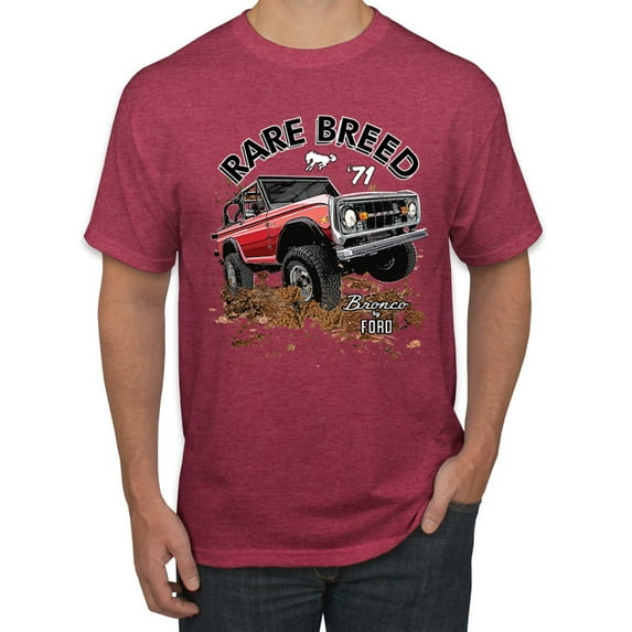 Ford Rare Breed 71 Bronco Truck Classic | Mens Cars and Trucks Graphic T-Shirt, Vintage Heather Red, X-Large
