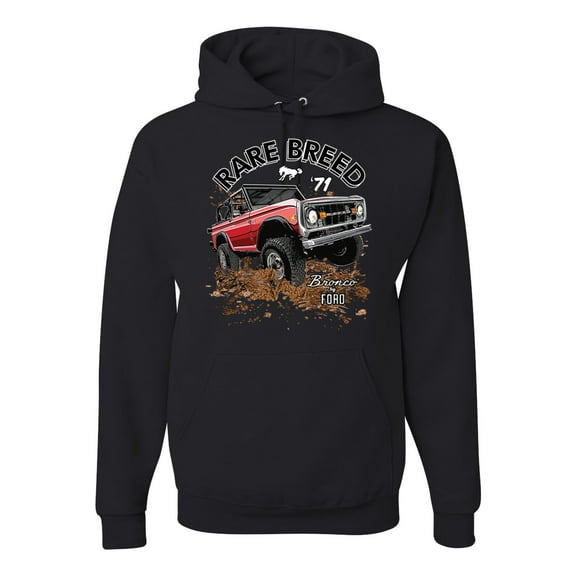 Ford Rare Breed 71 Bronco Truck Classic | Mens Cars and Trucks Hooded Sweatshirt Graphic Hoodie, Black, Small