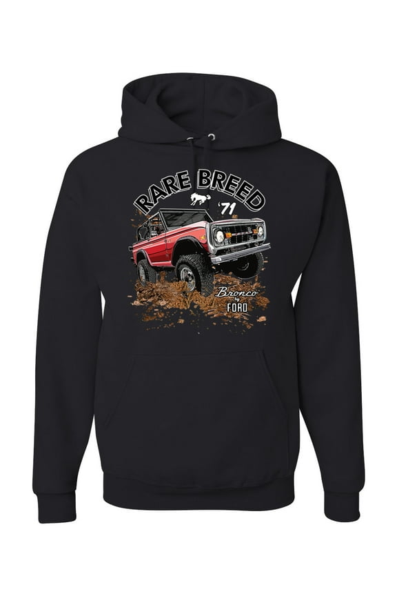 Ford Rare Breed 71 Bronco Truck Classic | Mens Cars and Trucks Hooded Sweatshirt Graphic Hoodie, Black, Small
