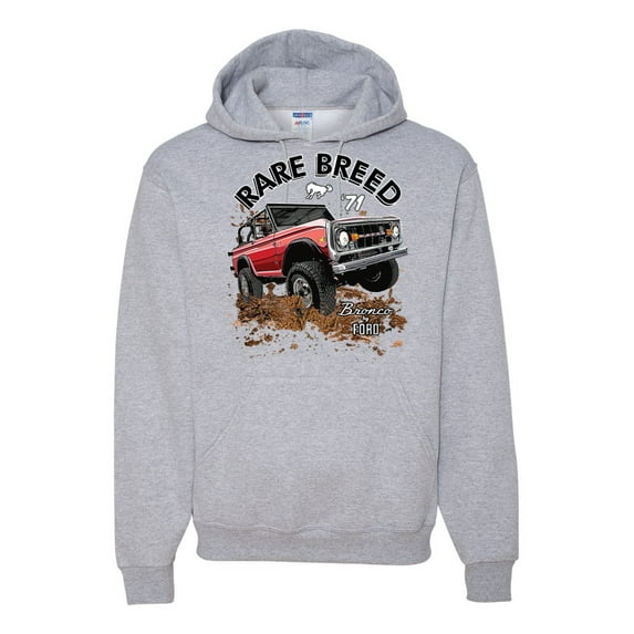 Ford Rare Breed 71 Bronco Truck Classic | Mens Cars and Trucks Hooded Sweatshirt Graphic Hoodie, Heather Grey, 3XL