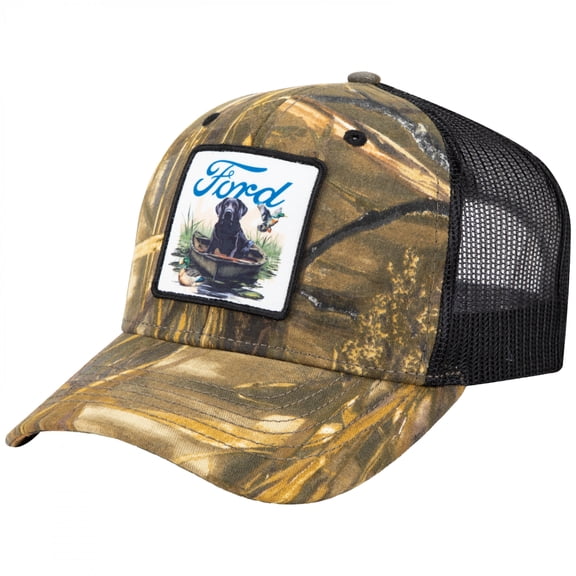 Ford Realtree Advantage Max with Dog in a Canoe Camo Snapback Hat
