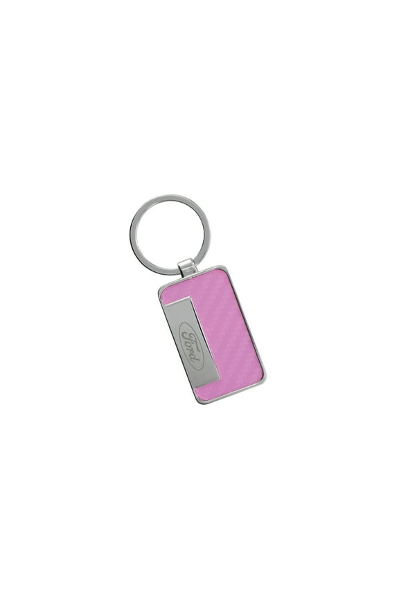 Rectangle Key Chain With Pink Carbon Fiber Inlay