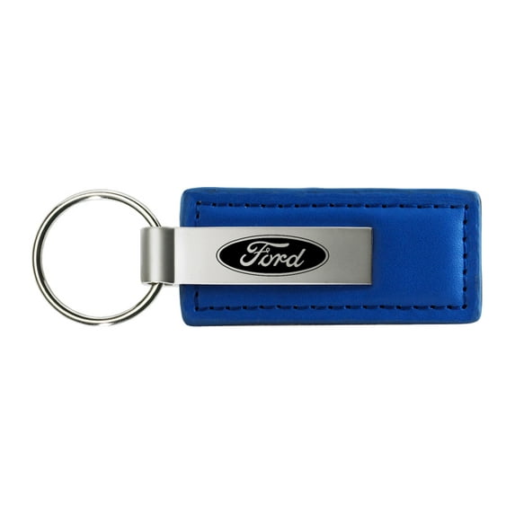 Ford Rectangular Leather Key chain (Blue)