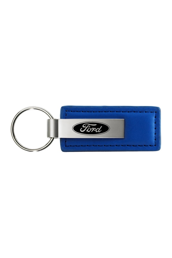 Ford Rectangular Leather Key chain (Blue)