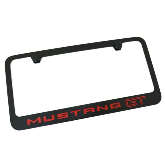 Ford Red Mustang GT Black Metal License Plate Frame