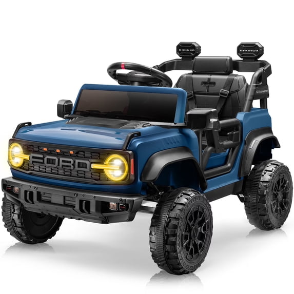 iYofe Ford Ford Bronco Raptor Electric Ride on Cars for Kids, 12V Powered Ride on Toys Truck with Remote Control, 4 Wheels, Spring Suspension, Blue