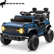 iYofe Ford Ford Bronco Raptor Electric Ride on Cars for Kids, 12V Powered Ride on Toys Truck with Remote Control, 4 Wheels, Spring Suspension, Blue