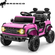 iYofe Ford Ford Bronco Raptor Electric Ride on Cars for Kids, 12V Powered Ride on Toys Truck with Remote Control, 4 Wheels, Spring Suspension, Pink
