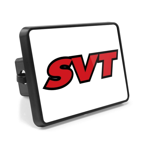 Ford SVT UV Graphic White Metal Plate on ABS Plastic 2 inch Tow Hitch Cover