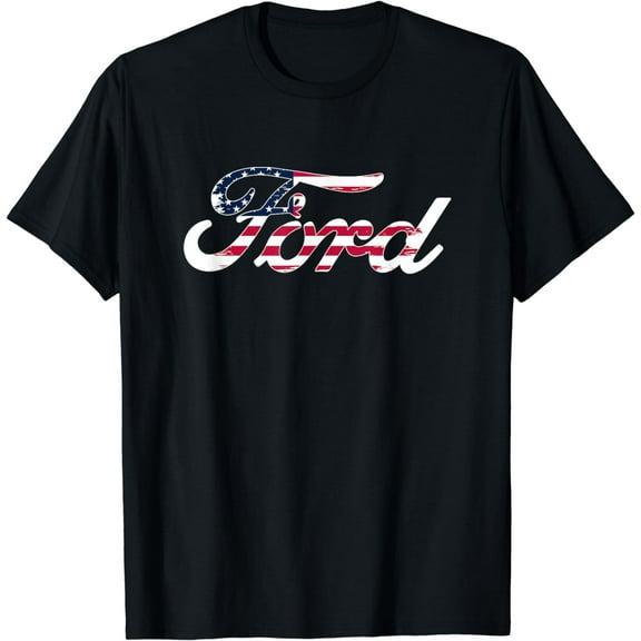 Ford Script American Flag Logo T-Shirt