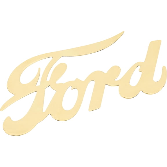 Ford Script Emblem, Polished Brass