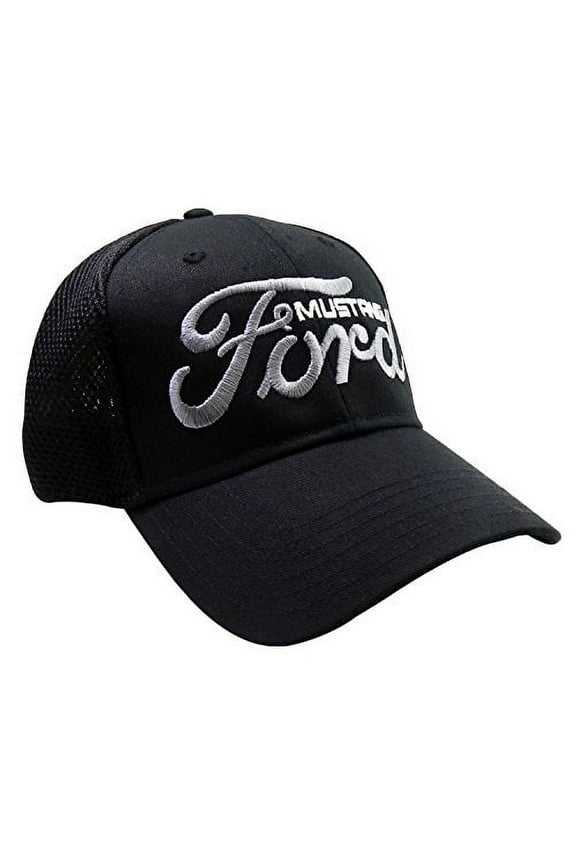 Ford Script Logo with Mustang Black Baseball Cap
