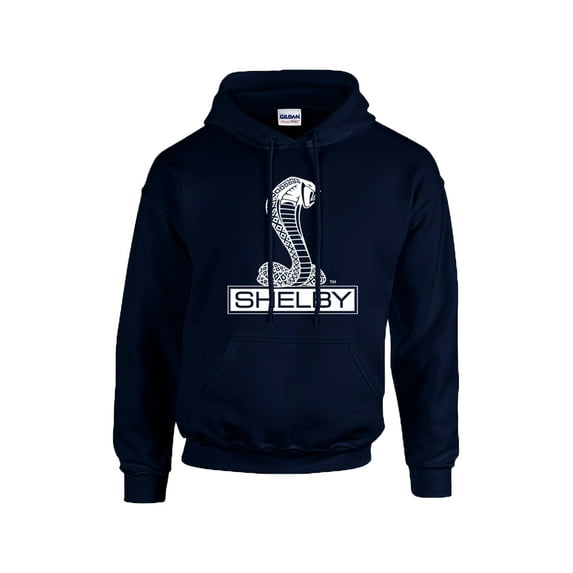 Ford Shelby Cobra Car Adult Hooded Pullover-Navy-5XL