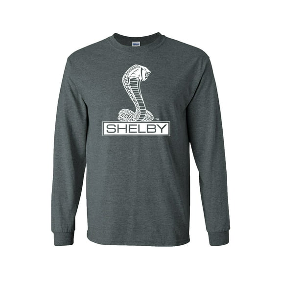 Ford Shelby Cobra Car Adult Men's Long Sleeve Shirt-Heather Gray-Large
