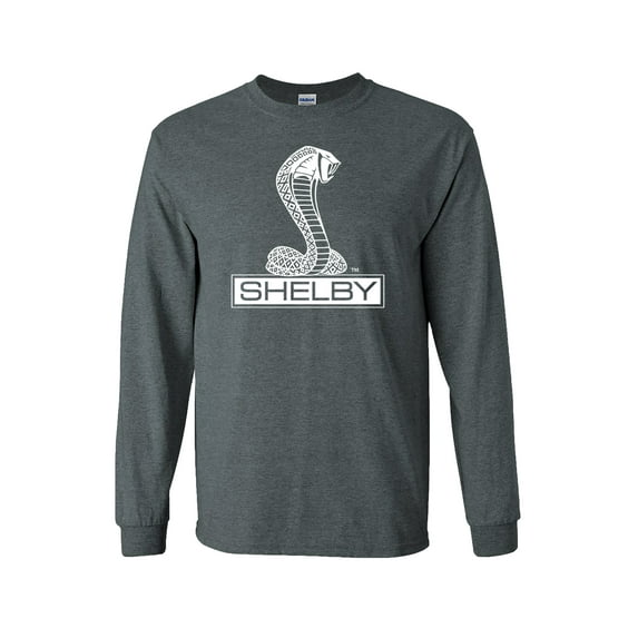 Ford Shelby Cobra Car Adult Men's Long Sleeve Shirt-Heather Gray-Small