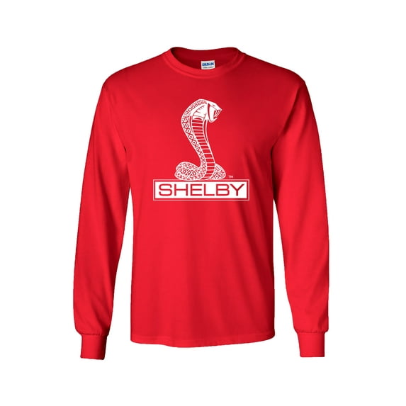 Ford Shelby Cobra Car Adult Men's Long Sleeve Shirt-Red-XL