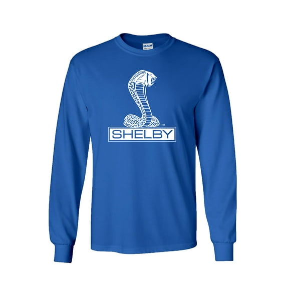 Ford Shelby Cobra Car Adult Men's Long Sleeve Shirt-Royal-XL