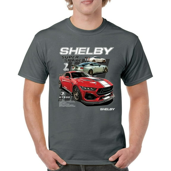 Ford Shelby Super Snake GT500 T-shirt American Mustang Cobra Racing Men's Tee