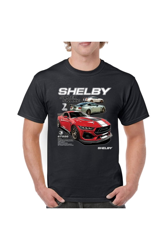 Ford Shelby Super Snake GT500 T-shirt American Mustang Cobra Racing Men's Tee