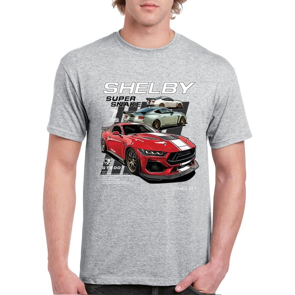 Ford Shelby Super Snake GT500 T-shirt American Mustang Cobra Racing Men's Tee