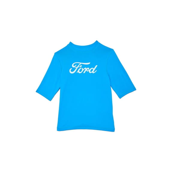 Ford Boys Swim Rash Guard with Short Sleeves, Sizes 4-12