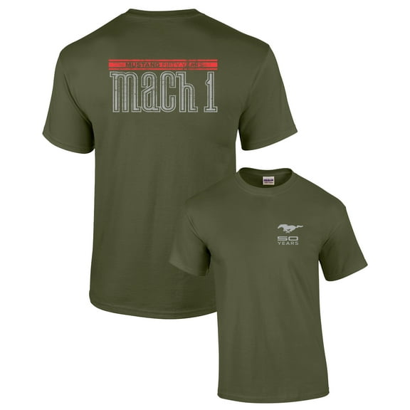 Ford Short Sleeve T-shirt Mustang 50 Years Mach 1-Military-Large