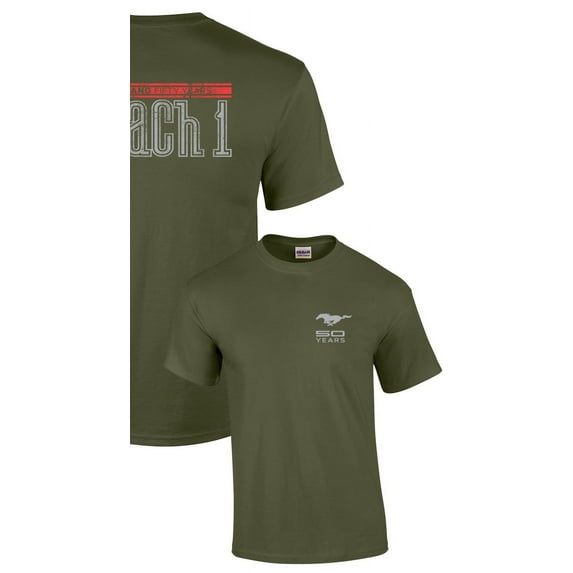 Ford Short Sleeve T-shirt Mustang 50 Years Mach 1-Military-Small