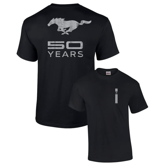 Ford Short Sleeve T-shirt Mustang 50 Years Pony-Black-XXXL