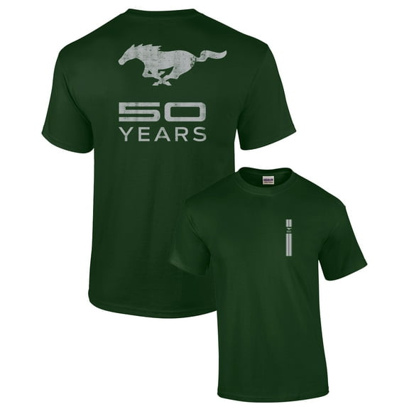 Ford Short Sleeve T-shirt Mustang 50 Years Pony-Forest-Medium