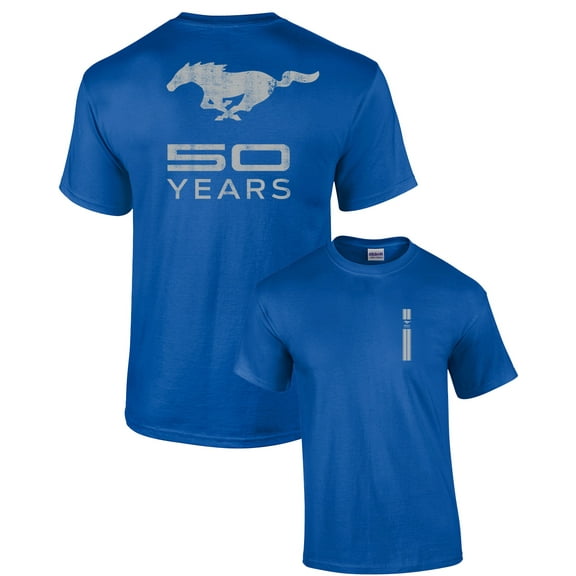 Ford Short Sleeve T-shirt Mustang 50 Years Pony-Royal-Large