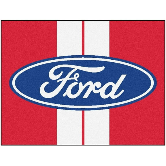 Ford Logo Floor Mat Area Rug, 20x30 Inch, Nylon, Anti-Skid Backing