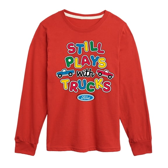 Ford - Still Plays With Trucks 1995 F150 - Youth Boys Long Sleeve Graphic T-Shirt
