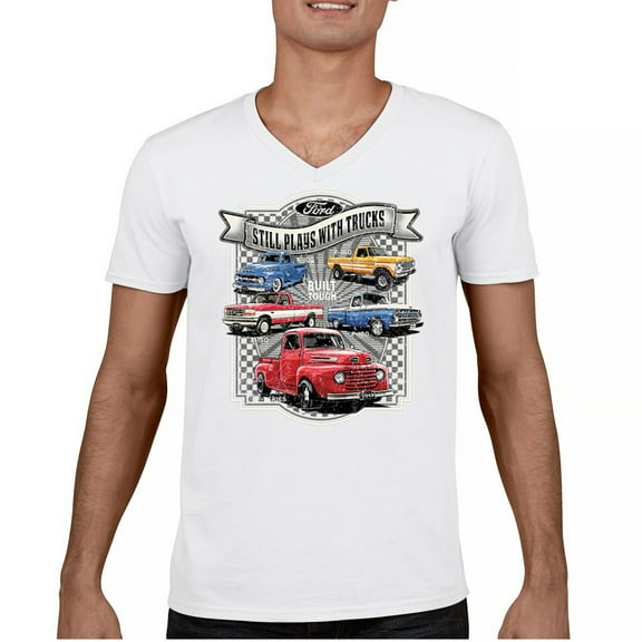 Ford Still Plays with Trucks V-Neck T-shirt American Classic F100 F150 Pickup Built Tough Vintage Offroad 4x4 Tee