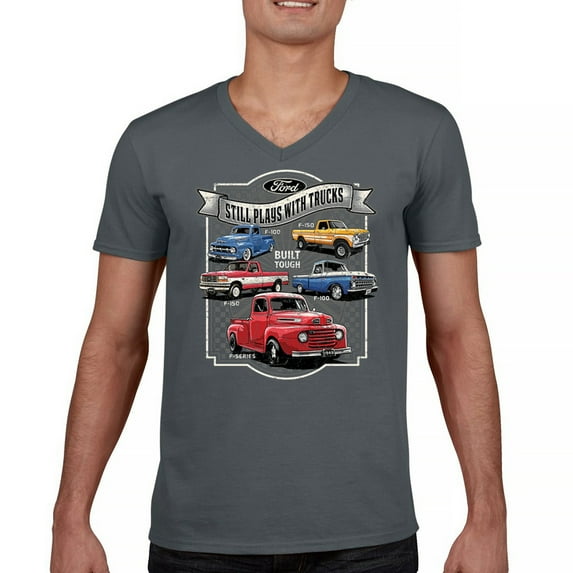 Ford Still Plays with Trucks V-Neck T-shirt American Classic F100 F150 Pickup Built Tough Vintage Offroad 4x4 Tee