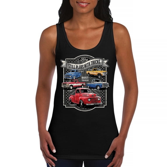 Ford Still Plays with Trucks Women's Tank Top American Classic F100 F150 Pickup Built Tough Vintage Offroad 4x4