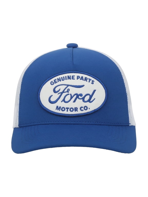 Structured 5-Panel Trucker Hat Embroidered Oval Logo Scout Patch Meshback Cap, One Size