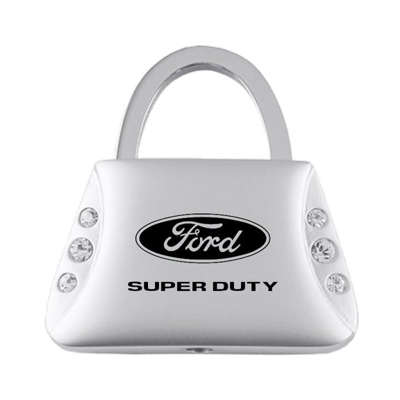 Ford Super Duty Jeweled Purse Shape Key Ring (Silver)