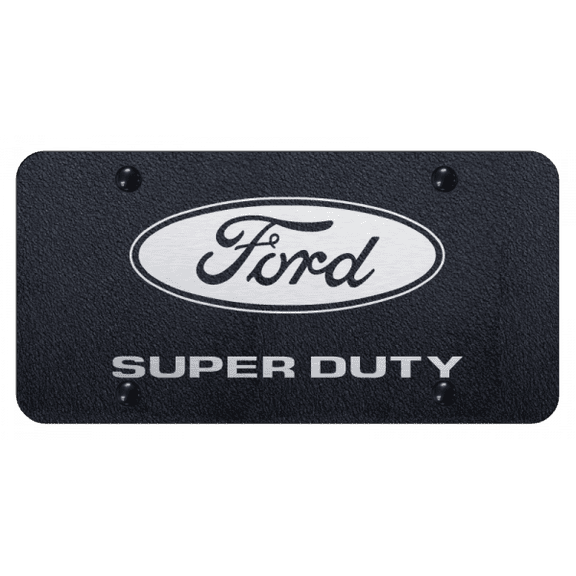Ford Super Duty Laser Etched Logo License Plate (Rugged Black)