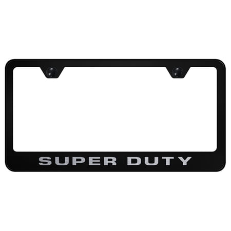 Ford Super Duty Laser Etched Logo Stainless Steel License Plate Frame (Black)