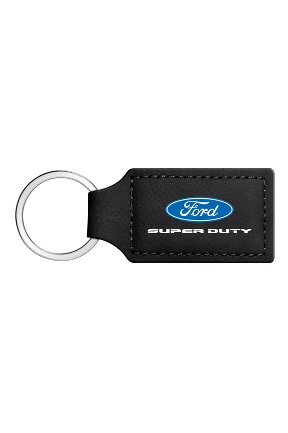 Ford Super-Duty Rectangular Black Leatherette Key Chain